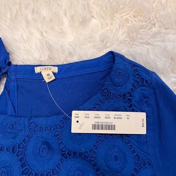 J. Crew Eyelet Blouse | Blue | Medium | NWT - Picture 4 of 5